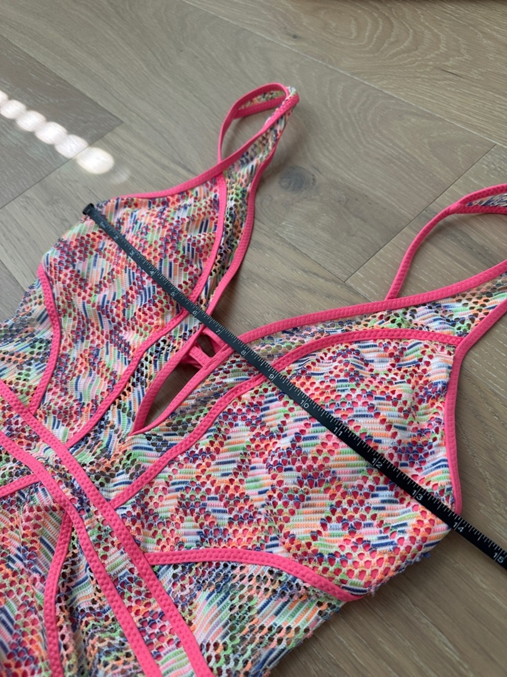 BECCA Multicolor Pink Orange Patterned One-Piece Swimsuit - Picture 12 of 13